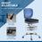 Drafting Chair, Swivel Office Draughtsman Chair, Mesh Standing Desk Chair with Lumbar Support, Adjustable Foot Ring, Armless, Blue