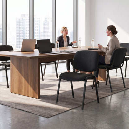 Meeting Chair with Stackable, Padded Seat, Black