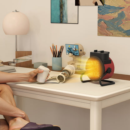 Portable Ceramic Electric Heater, 1500W Fan Space Heater, Red