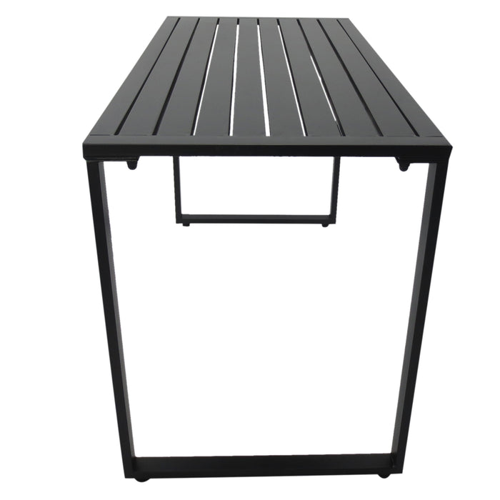 3Pcs Outdoor Dining Set Metal Beer Table Bench Patio Garden Yard Black