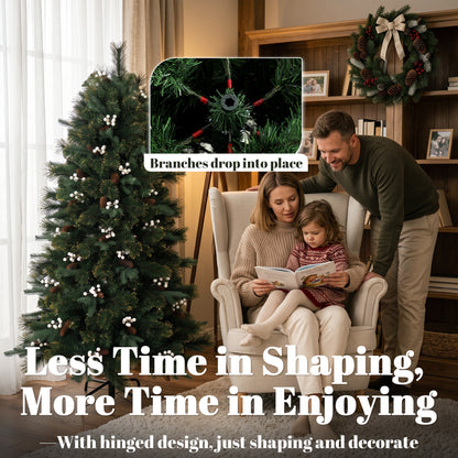 5ft Artificial Christmas Tree with 490 Branch Tips for Holiday Decor
