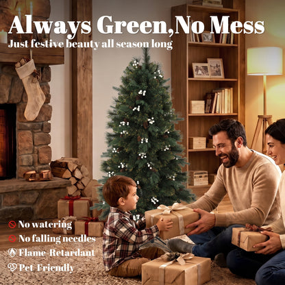 5ft Artificial Christmas Tree with 490 Branch Tips for Holiday Decor