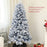 6 Foot Artificial Blue Snow Flocked Christmas Tree with Hinged Branches