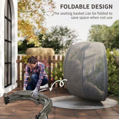 Double Hanging Egg Chair 2 Seaters Swing Hammock w/ Cushion, Brown