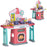 45 Pieces Kids Kitchen w/ Rotating Tables, Light, Sound, Spray