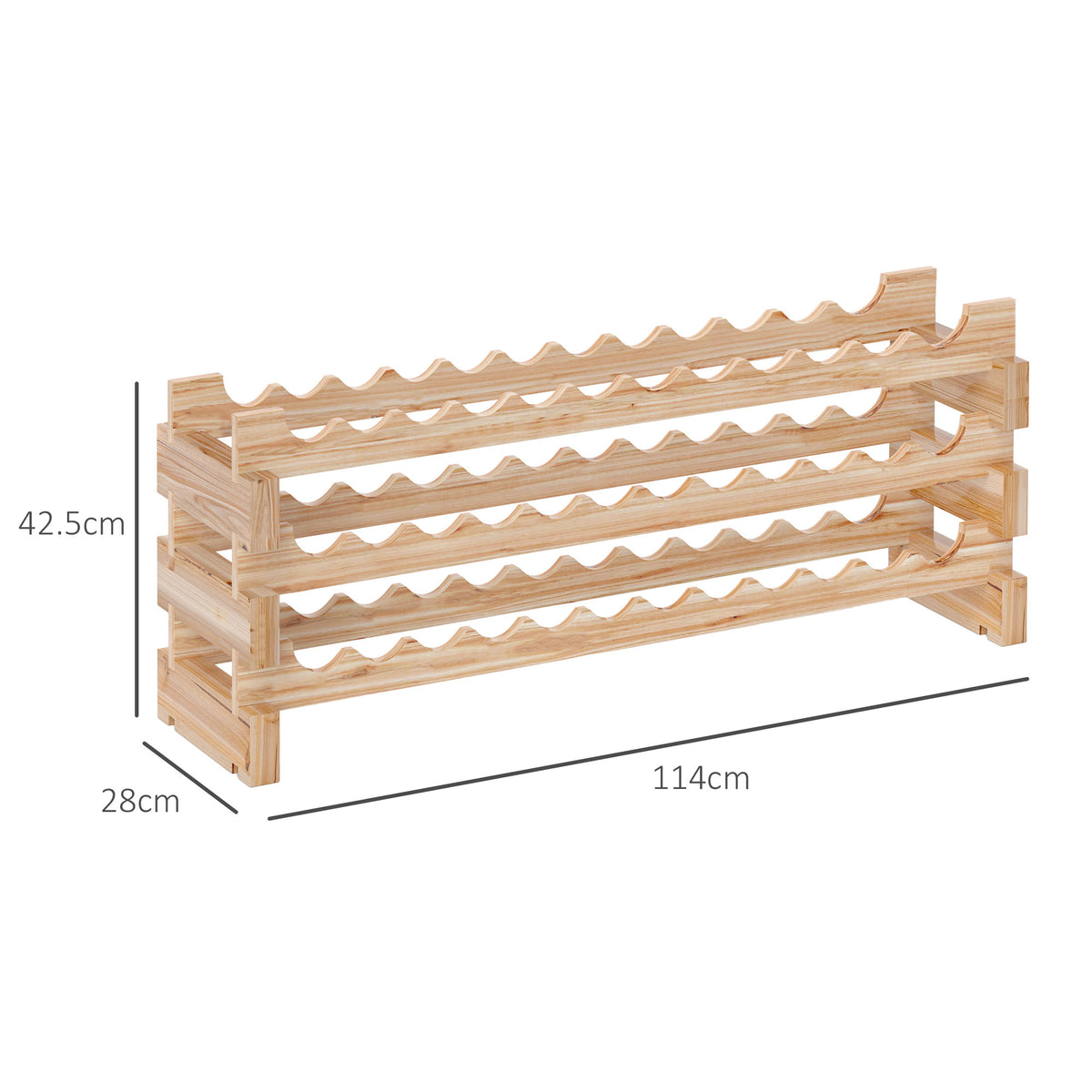 36 Bottle Shelf Wine Rack Holder Standing Holds Storage Fir Wood Cellar