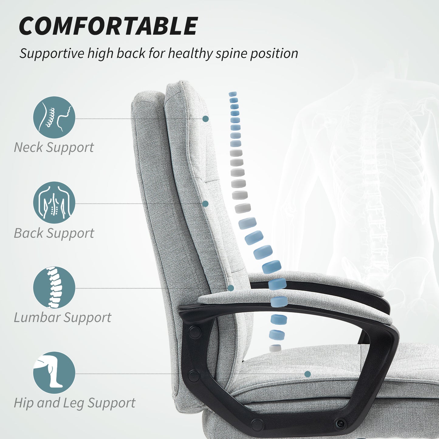 1500W Fan Electric Heater with 3 Modes, Adjustable Thermostat, White