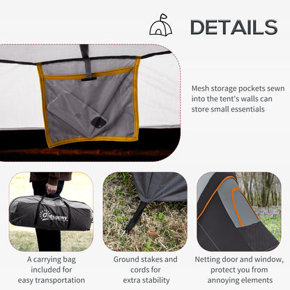 5-6 Man Dome Camping Tent Hiking Shelter UV Protection 3000mm Water Resistant Tunnel Tent - Multicolor