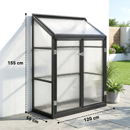 Polycarbonate Greenhouse with Door, Aluminium Walk-in Greenhouse