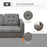 Modern 3-Seater Sofa Button-Tufted Fabric Couch with Hidden Storage Rubberwood Legs for Living Room, Grey