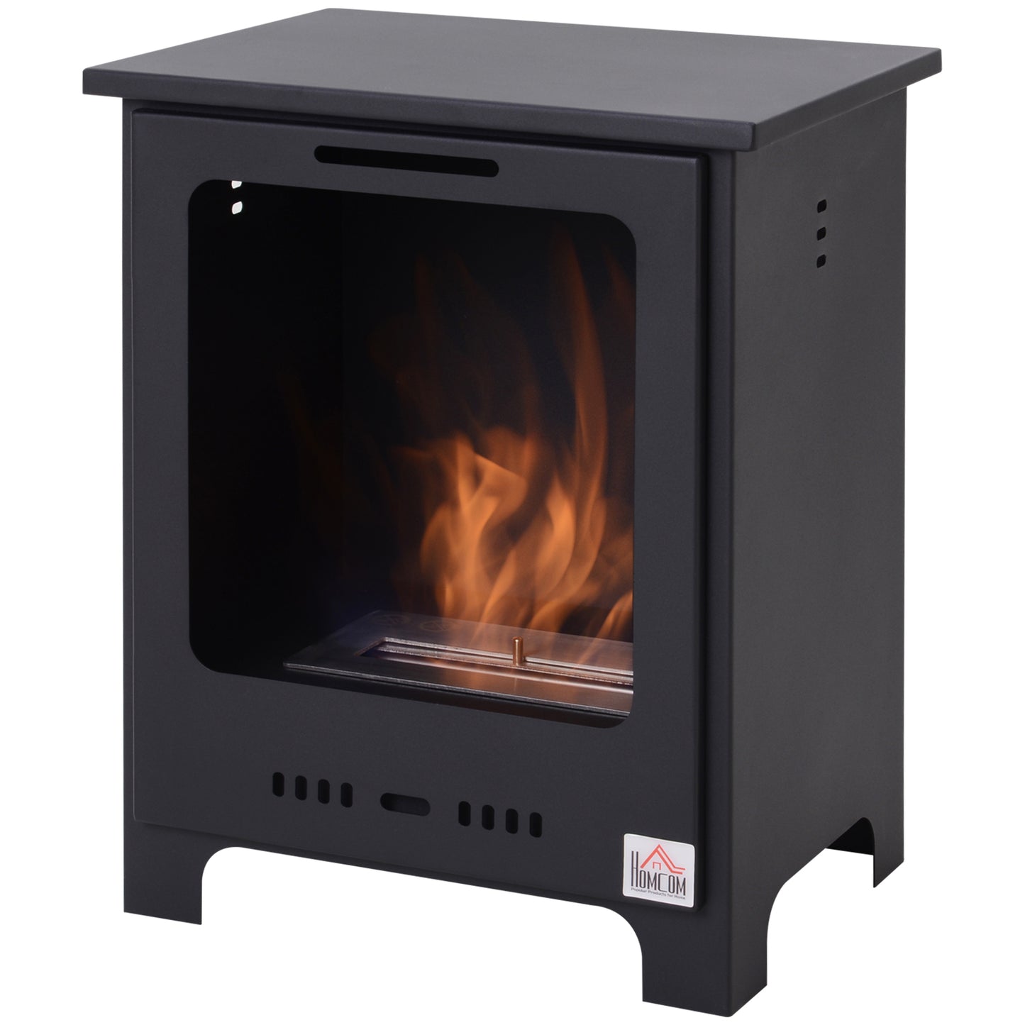 Free Standing Bio Ethanol Fireplace Heater with 0.9L Tank for Home Black