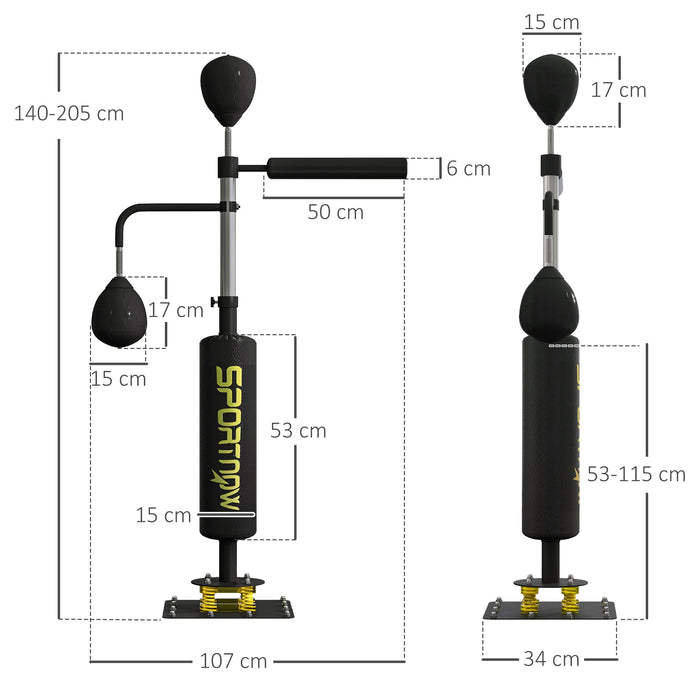 Boxing Bag, Freestanding Punching Bag with Reflex Bar, Speed Balls