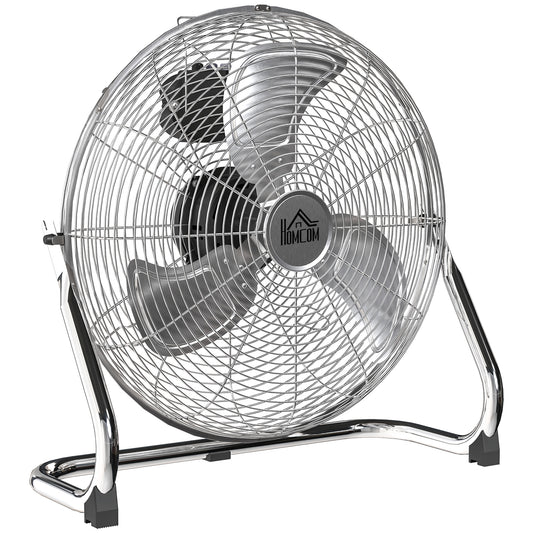 Metal Desk Fan, Electric Table Fan with 3 Speed Settings, Silver