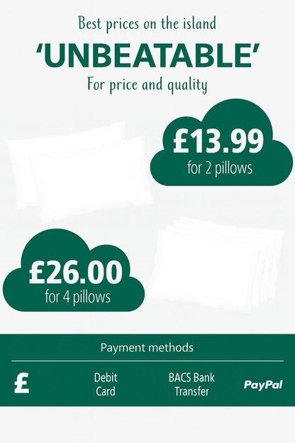 Superior Polycotton Bounce Back Pillows: 2 Pack, Soft Support Bounce To Back Hotel Quality Extra Filling Bed Design