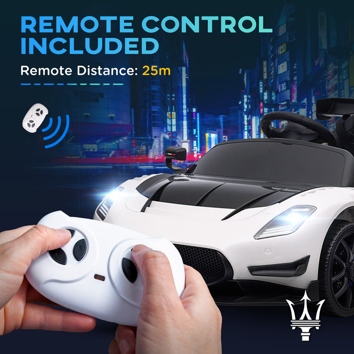 Maserati GT2 Licensed 12V Electric Ride on Car w/ Remote - White