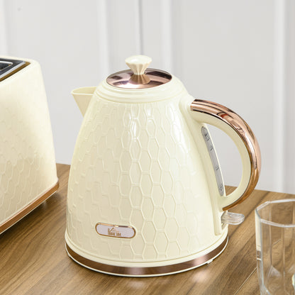Electric Kettle, Fast Boil, 1.7L, 3KW, Swivel, Auto Shut-off, Beige