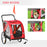 Dog Bike Trailer 2-in-1 Pet Stroller Cart Bicycle Carrier Attachment for Travel in steel frame with Universal Wheel Reflectors Flag Red