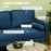 143cm Loveseat Sofa for Bedroom Upholstered 2 Seater Sofa with Back Cushions and Pillows, Blue