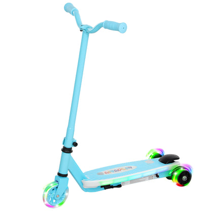 Electronic Ride on Scooter for Kids w/ Auxiliary Rear Wheels, Blue