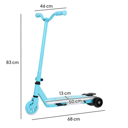 Electronic Ride on Scooter for Kids w/ Auxiliary Rear Wheels, Blue