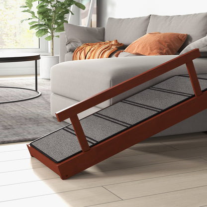 Wooden Dog Ramp with Removable Guardrails, Non-Slip Surface, 125 cm