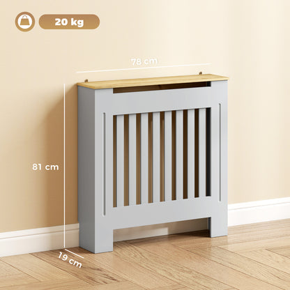 Radiator Cover Wooden Cabinet Vertical Slatted Vent MDF Grey Home