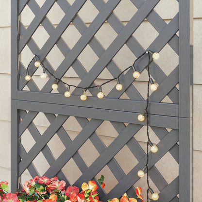 Wood Planter with Trellis for Climbing Plants, Grey