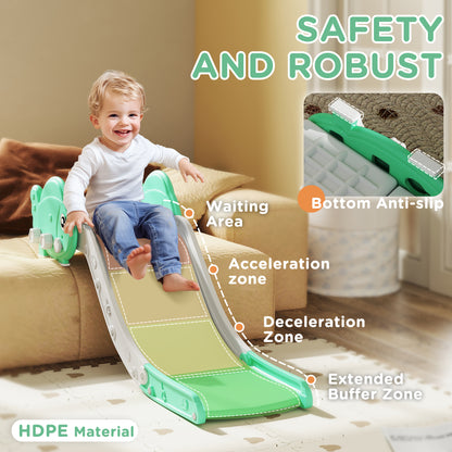 Kids Sofa Slide with 130cm Extended Length, Toddler Slide for Sofa, Bed, Stairs, Easy Assemble & Storage, Green
