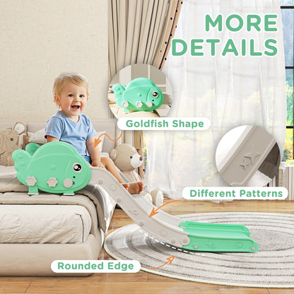 Kids Sofa Slide with 130cm Extended Length, Toddler Slide for Sofa, Bed, Stairs, Easy Assemble & Storage, Green