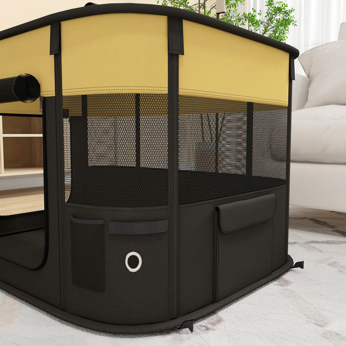 Portable Dog Pen for Puppies, Rabbits, Kittens, Guinea Pigs - Yellow