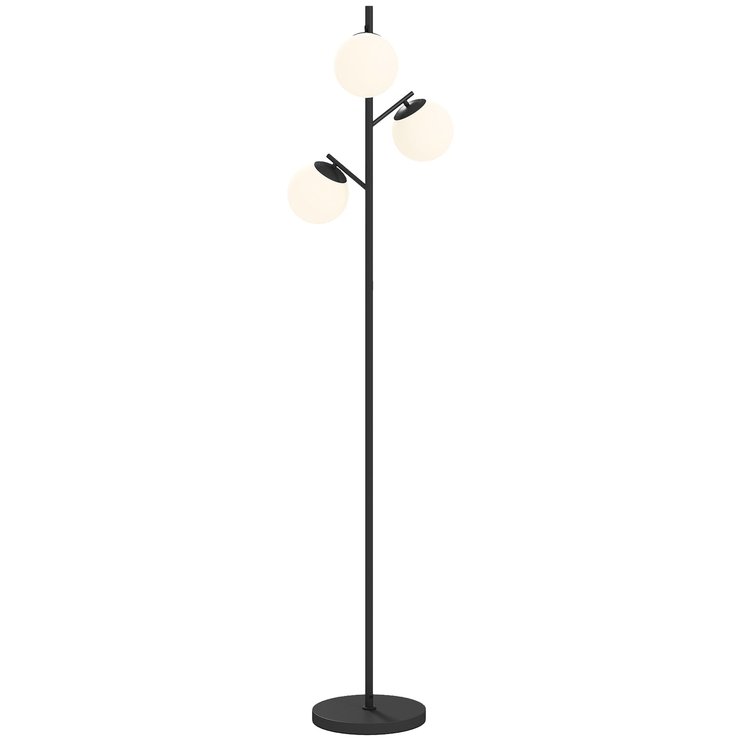 Modern Tree Floor Lamp with 3 Light, for Living Room Bedroom, Black