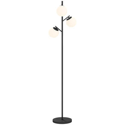 Modern Tree Floor Lamp with 3 Light, for Living Room Bedroom, Black