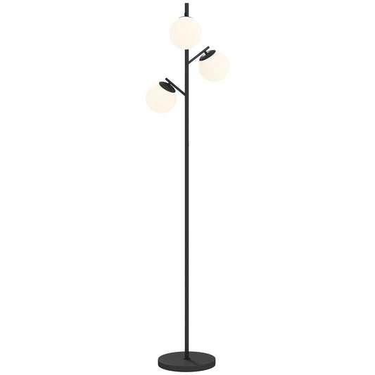 Modern Tree Floor Lamp with 3 Light, for Living Room Bedroom, Black