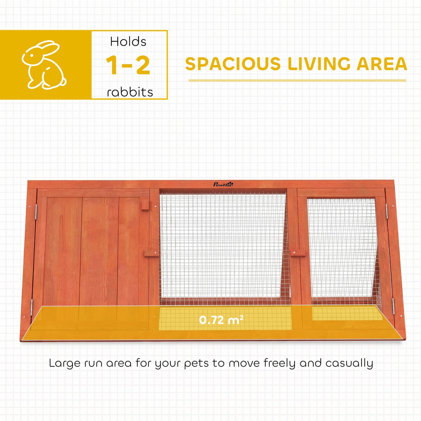 Rabbit Hutch, Wooden Guinea Pig Hutch with Run and Doors