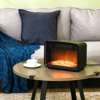 Electric Fireplace Stove, Freestanding or Tabletop, with LED Flame Effect, Overheating Protection, 800W/1600W