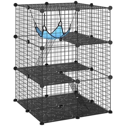 Indoor Cat Cage with DIY Customizable Design 105 cm Black
