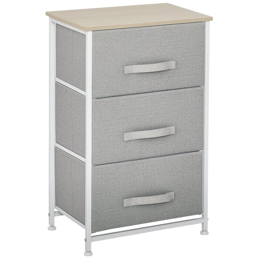 3-Tier Storage Dresser Tower with Adjustable Feet Steel Frame Home