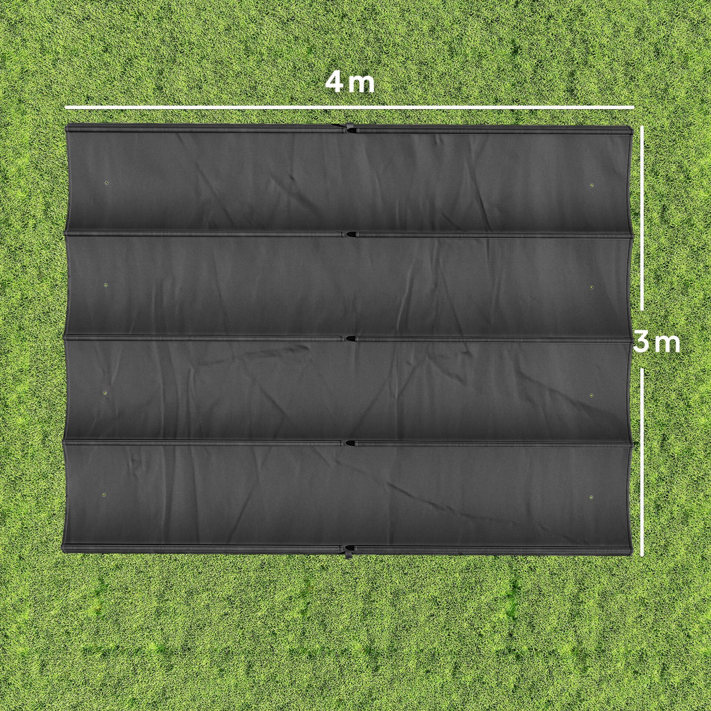 Retractable Pergola Canopy Only for 4 x 3 m Pergola, Dark Grey