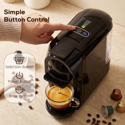 Pod Coffee Machine for Nespresso and Dolce Gusto Capsule, 19 Bar