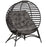 2 Seater Egg Chair with Soft Cushion, Steel Frame and Side Pocket, Garden Patio Basket Chair for Indoor, Outdoor, Brown