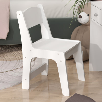 Kids Dressing Table Set w/ Stool, Mirror, Drawers - White