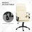 PU Leather Office Chair with Arm, Adjustable Height, Cream White