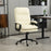 PU Leather Office Chair with Arm, Adjustable Height, Cream White