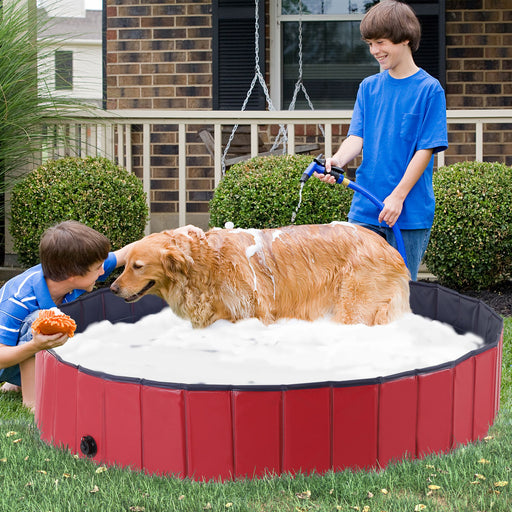 160 x 30H cm Pet Swimming Pool - Red/Blue PVC