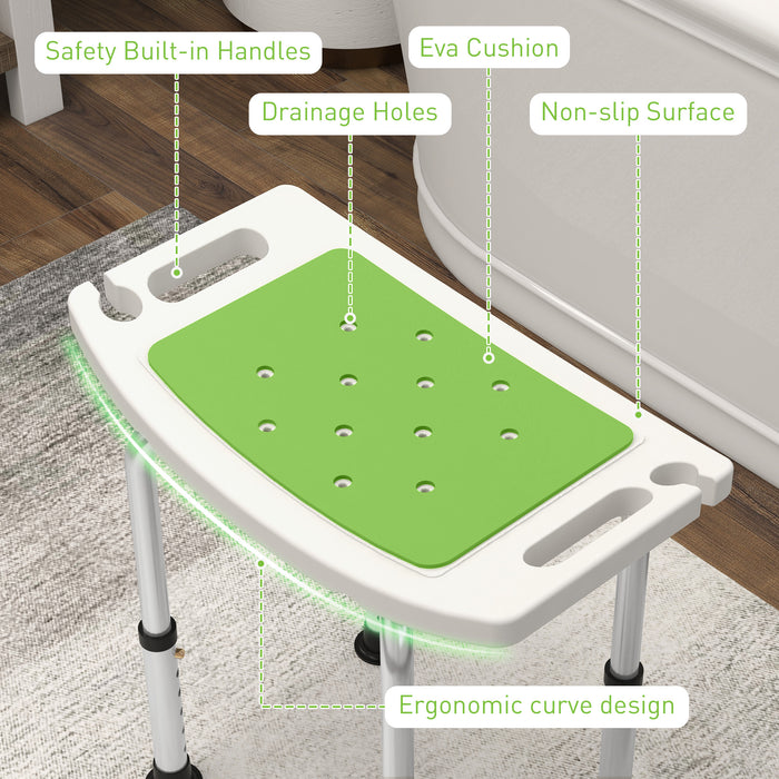 Adjust Aluminium Bath Stool Spa Shower Chair Non-Slip w/ Shower Hole