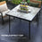 Square Garden Table, Outdoor Dining Table for 4 with Marble Effect Tempered Glass Top and Steel Frame for Patio, Grey