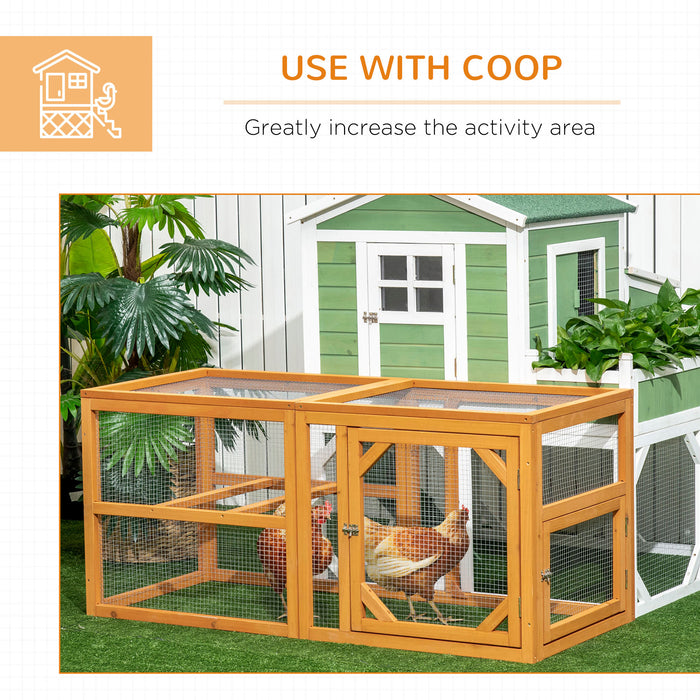 Wooden Chicken Coop with Perches, Doors, Combinable Design, for 2-4 Chickens - Natural Wood Colour