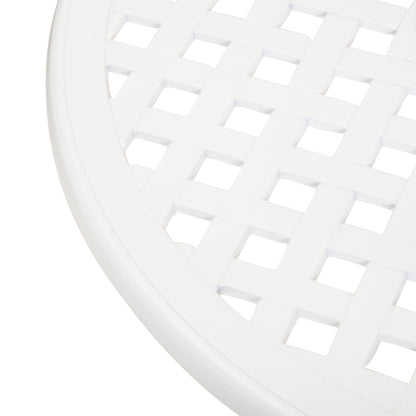 3PCs Garden Bistro Set Cast Aluminium Round Table with 2 Chairs White