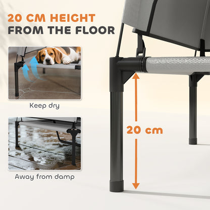 Portable Elevated Dog Bed with Removable Canopy, 92 x 75 x 89 cm