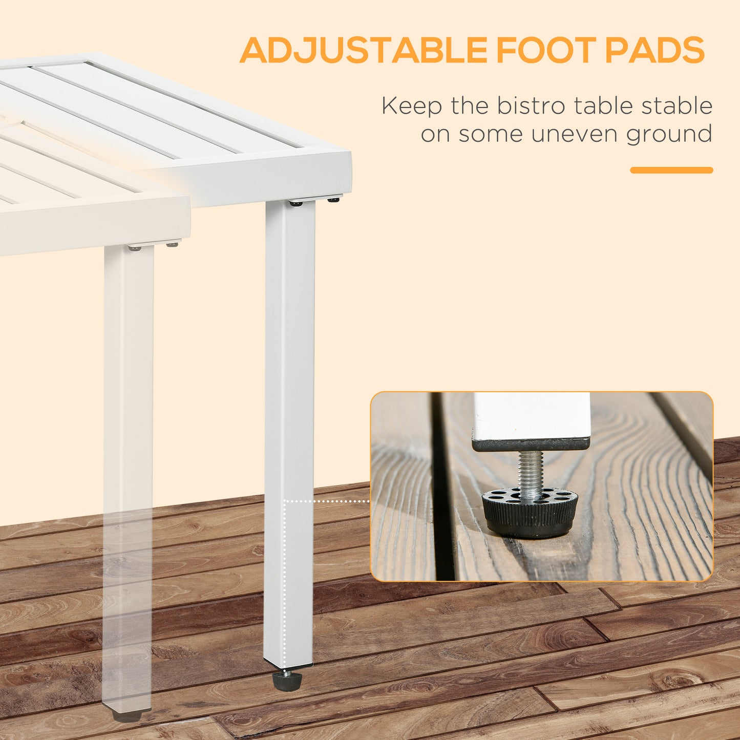 Garden Side Table Coffee Table with Umbrella Hole for Patio Balcony